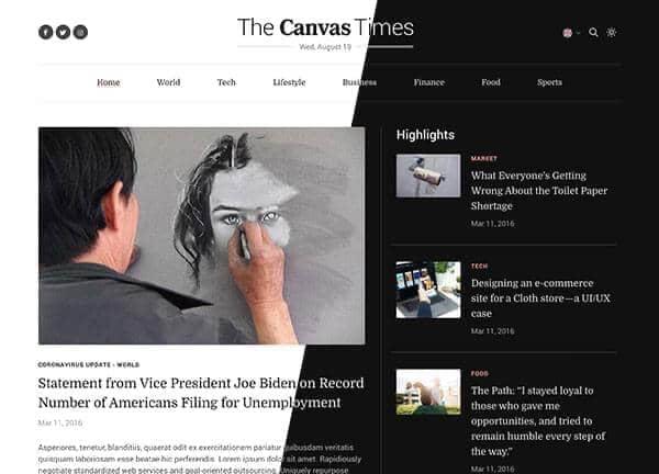 Canvas demo layout